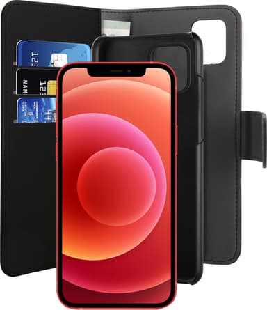 Puro 2-i-1 Wallet plånboksfodral iPhone 12 / 12 Pro (svart)