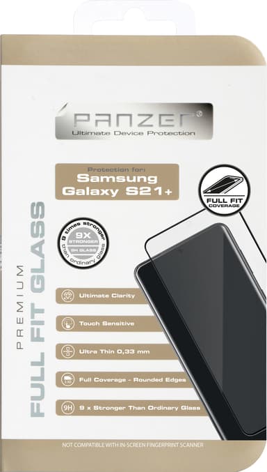 Panzer Full-Fit Samsung Galaxy S21 Plus skärmskydd (svart)