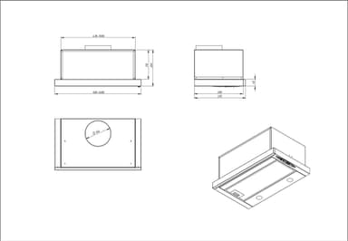 Ecotronic Utdragbar Köksfläkt EPOC608S2 (rostfri 60cm)