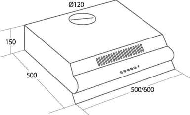 Ecotronic Underbyggd Köksfläkt EBU601W2 (vit 60cm)
