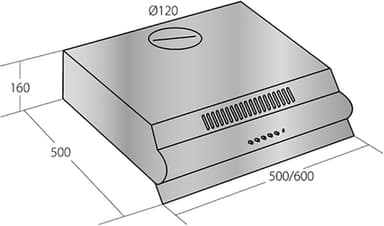 Ecotronic Underbyggd Köksfläkt EBUC501W2 (vit 50cm)