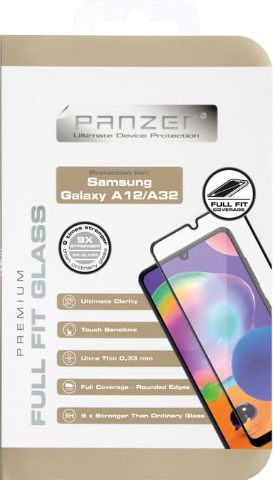 Panzer Full-Fit Samsung Galaxy A12/A13/A32/A04s skärmskydd (svart)