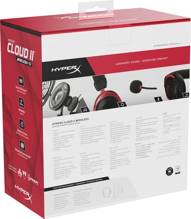 HyperX Cloud II trådlöst headset för gaming (svart/röd)