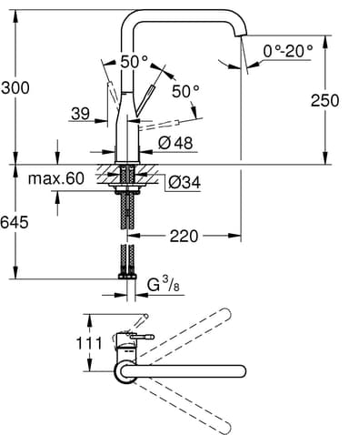 Grohe Essence blandare med 1/2" pip (cool sunrise)
