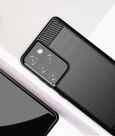 Stöttåligt Armor Carbon TPU-skal Samsung S21 Ultra - Röd