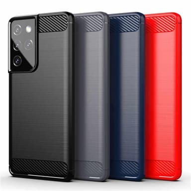 Stöttåligt Armor Carbon TPU-skal Samsung S21 Ultra - Röd