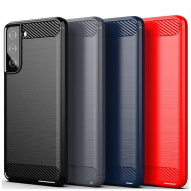 SKALO Samsung S21 Plus Armor Carbon Stöttåligt TPU-skal - Röd