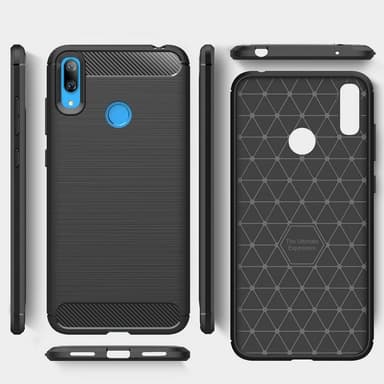 Stöttåligt Armor Carbon TPU-skal Huawei Y6 2019 - Svart