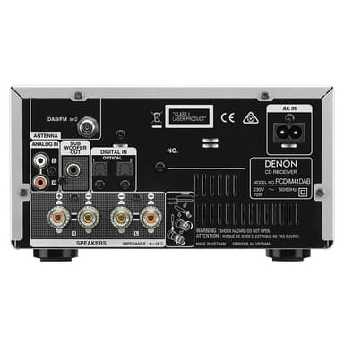 Denon RCD-M41DAB Minisystem med DAB + och Bluetooth, Silver