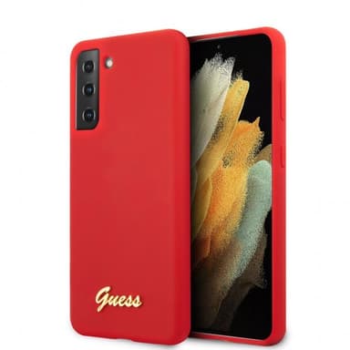 Guess Samsung Galaxy S21 Plus Skal Metal Logo Röd