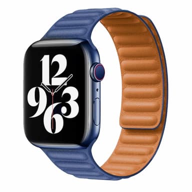 veganskt läder magnetisk Apple watch Band 42/44 mm Blue