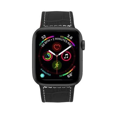 Äkta Läder Croc design Apple Watch armband 38/40 mm Black