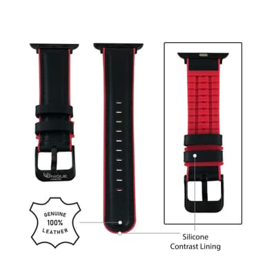 Äkta Läder Apple Watch armband 38/40 mm Black