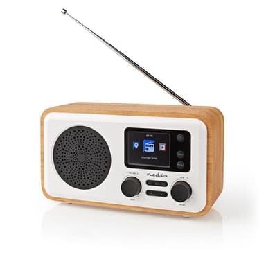Internetradio med FM / DAB + / Bluetooth, vit/trä
