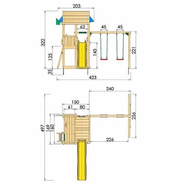 Jungle Gym Barn lektorn komplett inkl. rutschkana