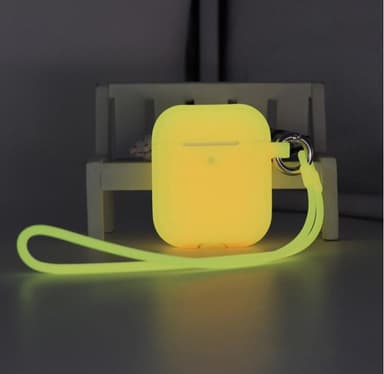 Självlysande silikonfodral till AirPods 1/2 - Gul