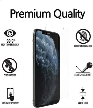 Skärmskydd iPhone XS Härdat glas 2-pack
