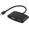 DELTACO mini DisplayPort till HDMI och VGA-adapter, 0,25m, svart