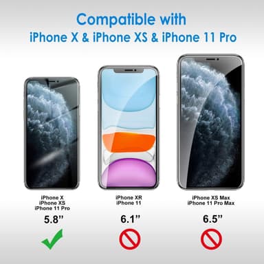 Skärmskydd iPhone XS Härdat glas 2-pack