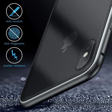 iPhone XS Max skal Glas/Metall Svart