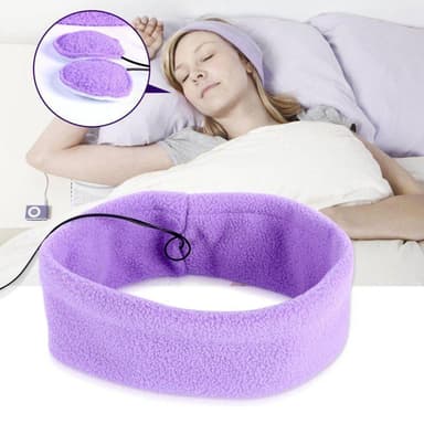 Pannband med inbyggda hörlurar - lila