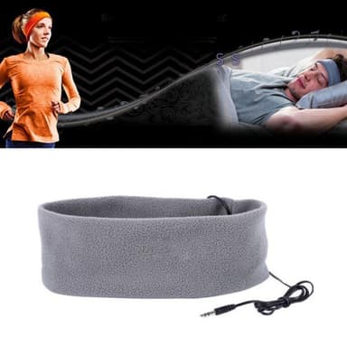 Pannband med inbyggda hörlurar - ljusgrå