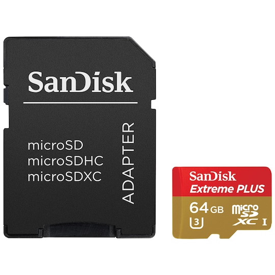 SanDisk Extreme Plus Micro SD Minneskort 64 GB