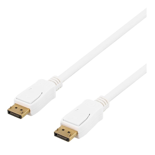 DELTACO DisplayPort-kabel, 1,5m, 4K UHD, DP 1.2, white