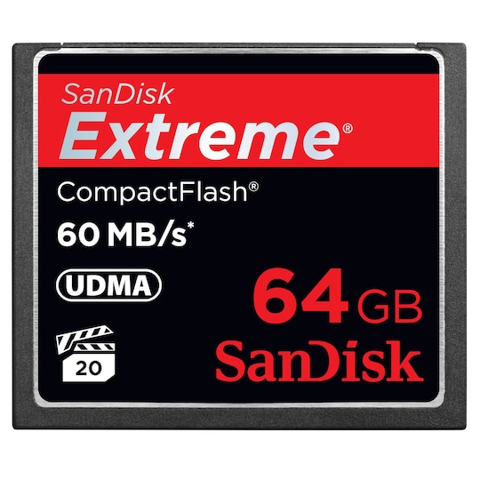 SanDisk Extreme CompactFlash 64 GB Minneskort