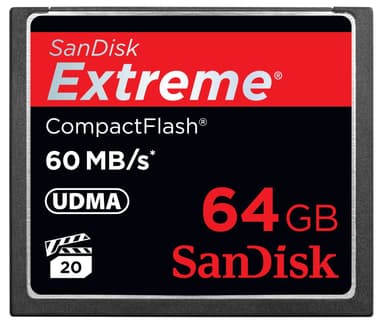 SanDisk Extreme CompactFlash 64 GB Minneskort
