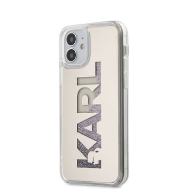 Karl Lagerfeld iPhone 12 Mini Skal Liquid Glitter Karl Silver