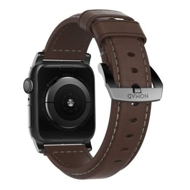 NOMAD Apple Watch 42/44mm/Apple Watch Ultra Armband Traditional Strap Svart/Rustic Brown