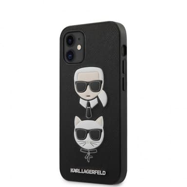 Karl Lagerfeld iPhone 12 Mini Skal Saffiano Karl & Choupette Svart