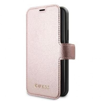Guess iPhone 12/iPhone 12 Pro Fodral Lädertextur Rosa