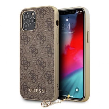 Guess iPhone 12/iPhone 12 Pro Skal 4G Charms Brun