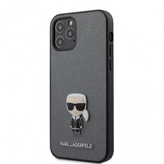 Karl Lagerfeld iPhone 12 Pro Max Skal Saffiano Iconic Cover Silver