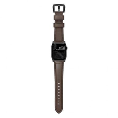 NOMAD Apple Watch 42/44mm/Apple Watch Ultra Armband Traditional Strap Svart/Rustic Brown