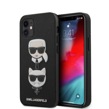 Karl Lagerfeld iPhone 12 Mini Skal Saffiano Karl & Choupette Svart