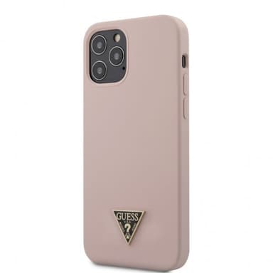 Guess iPhone 12 Pro Max Skal Metal Triangle Ljusrosa