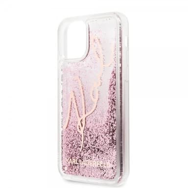 Karl Lagerfeld iPhone 11 Pro Skal Glitter Signature Cover Roseguld