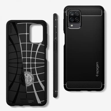 Spigen Samsung Galaxy A12 Skal Rugged Armor Matte Black