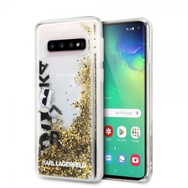 Karl Lagerfeld Samsung Galaxy S10 Skal Hårdplast Guld Glitter Transparent