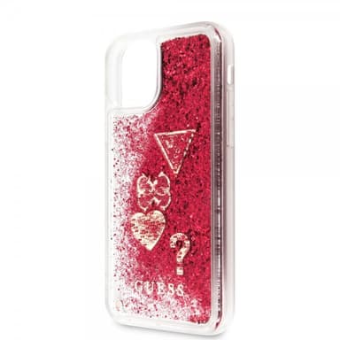 Guess iPhone 11 Pro Skal Glitter Hearts Röd