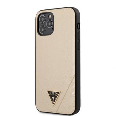 Guess iPhone 12/iPhone 12 Pro Skal Saffiano V Stitch Guld