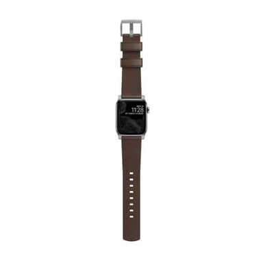 NOMAD Apple Watch 38/40/41mm Armband Modern Strap Silver/Rustic Brown