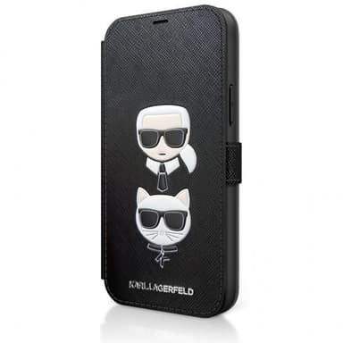 Karl Lagerfeld iPhone 12 Mini Fodral Saffiano Karl & Choupette Svart