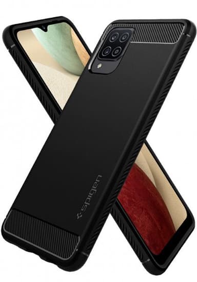 Spigen Samsung Galaxy A12 Skal Rugged Armor Matte Black