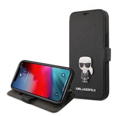 Karl Lagerfeld iPhone 12 Mini Fodral Embossed Karl Saffiano Svart