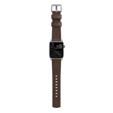 NOMAD Apple Watch 44/42mm Armband Modern Strap Silver/Rustic Brown