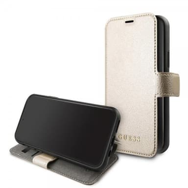 Guess iPhone 11 Pro Fodral Lädertextur Guld